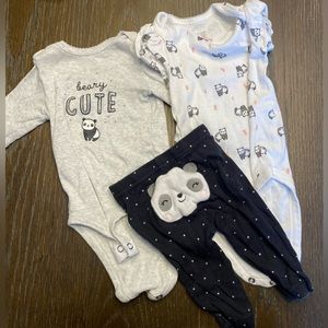 3 piece Carter’s panda bear set